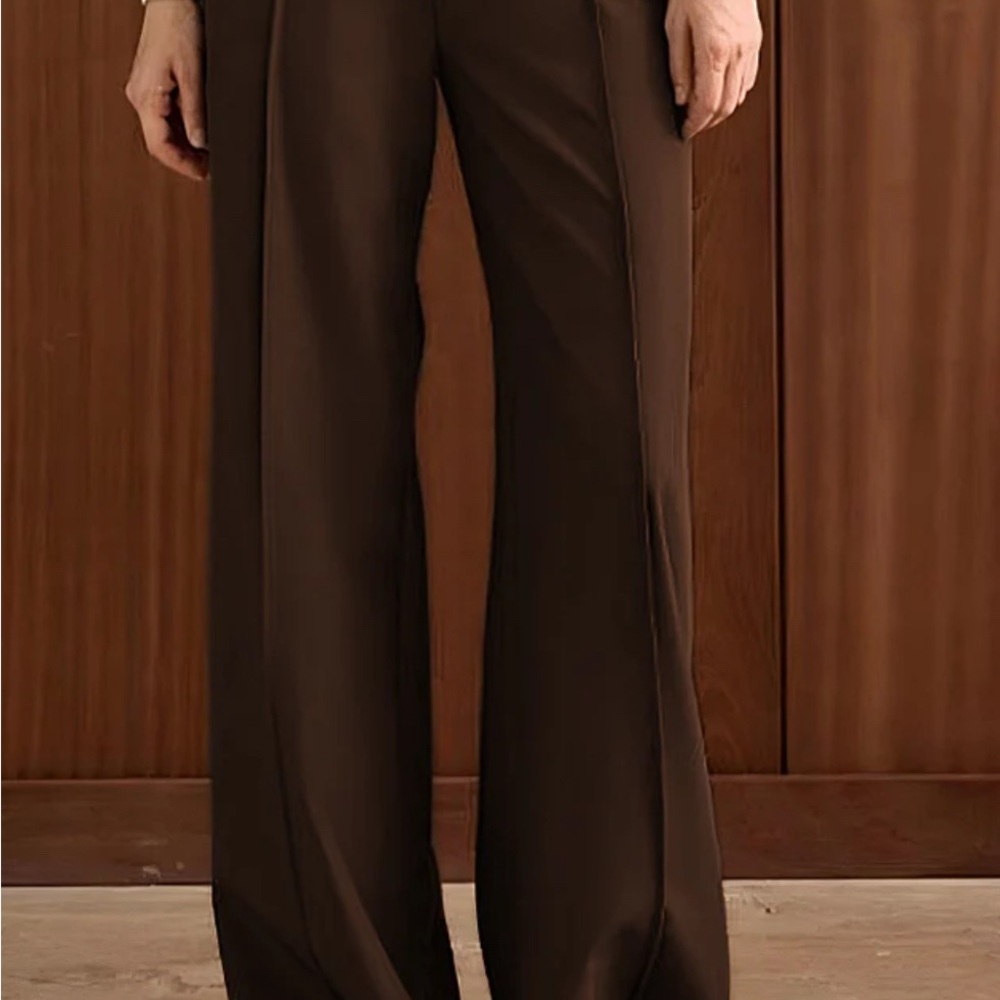 Elegant Brown Wide-Leg Trousers